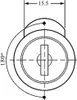 A technical drawing of a lock mechanism with dimensions and angles indicated. Produktbild-Vorschau