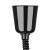A close-up view of the top part of a black, funnel-shaped object with a coiled black attachment below it, set against a white background. Produktbild-Vorschau