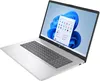 A silver HP laptop is shown from a diagonal angle against a white background. Produktbild-Vorschau
