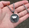 Lederkette Edelstahl 316 AMULET OF SKULL 60 cm Silber Produktbild-Vorschau 6