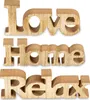 levandeo 3er Set Schriftzug Holz Love Home Relax Natur Produktbild-Vorschau 1