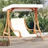 vidaXL Hollywoodschaukel mit Auflage und Dach Massivholz Produktbild-Vorschau 2