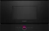 A front view of a black Bosch built-in microwave. Voir les images du produit