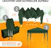 An instructional graphic showing the steps to set up a pop-up tent. Produktbild-Vorschau