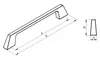 Technical drawing of a cabinet handle with dimensions. Produktbild-Vorschau