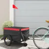 vidaXL Przyczepka rowerowa czarno-czerwona 30 kg żelazko Podgląd zdjęcia produktu 2