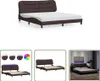 The Living Store Bettgestell mit LED Dunkelbraun 180x200 cm Produktbild-Vorschau 1