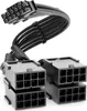 deleyCON 30cm PCIe 16pin (12+4pin) Stecker auf 4x8(6+2pin) Produktbild-Vorschau 1