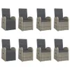 vidaXL 9-tlg. Garten-Essgruppe mit Kissen Grau Poly Rattan Produktbild-Vorschau 5