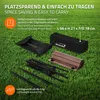 Camping equipment laid out on grass. Podgląd zdjęcia produktu