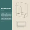 EMKE 70x140cm Duschtrennwand für Badewanne Faltwand Produktbild-Vorschau 7