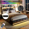 Tapicerowane łóżko dwuosobowe 140 x 200 cm z oświetleniem Podgląd zdjęcia produktu 6