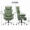 Diagram showing the dimensions of a green gaming chair. Produktbild-Vorschau
