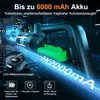 A close-up marketing image of a cordless handheld vacuum cleaner, highlighting its battery and features. Produktbild-Vorschau