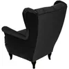 Schwarz Ohrensessel aus Velours Falco 86 cm Sessel mit Produktbild-Vorschau 6