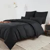 Bettwäsche-Set 180x200 cm Schwarz Mikrofaser Bügelfrei Produktbild-Vorschau 1