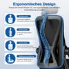 Diagram illustrating the ergonomic features of an office chair, highlighting support for the shoulders, back, lumbar region, and tailbone. Produktbild-Vorschau