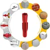 A circular diagram showcasing a red wall plug in the center, surrounded by various building materials and illustrations of its use. Anteprima dell’immagine prodotto