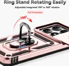 Close-up of a rose gold phone case with a rotating ring stand and camera protection. Náhled obrázku produktu