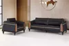 Schwarzes Designer Sofa Arbeitszimmermöbel Stil Moderne Produktbild-Vorschau 2
