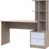A product shot of a desk with shelves and drawers against a white background. Náhled obrázku produktu