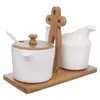 ORION Zuckerdose + Milchkännchen + Holzständer SET Produktbild-Vorschau 1