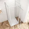 AICA U-form Duschkabine 90x185cm Pendeltür Schwingtür mit Produktbild-Vorschau 4