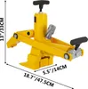 A yellow hydraulic bead breaker tool is shown against a white background with dimensions indicated by text and lines. Podgląd zdjęcia produktu