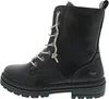 A side view of a black lace-up boot. Voir les images du produit
