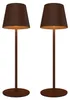 Ledvion 2x Wiederaufladbare LED Tischleuchte Braun Dimmbar Produktbild-Vorschau 1