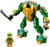 A green and gold Lego mech suit with a small Lego minifigure in front of it, set against a white background. Anteprima dell’immagine prodotto