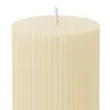 Echtwachs Stumpenkerze 10 x 6 cm geriffelt 4er Set - creme Produktbild-Vorschau 3