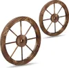 Relaxdays Roue de charrette en bois, lot de 2, décoration Voir les images du produit 1