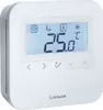 A white digital thermostat with a blue LCD screen displaying the temperature and various icons. Náhled obrázku produktu