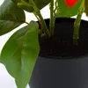 Close-up of a potted artificial poinsettia plant, showing the base of the stems and the soil. Voir les images du produit
