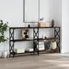 vidaXL Stolik konsola dąb wędzony 156x28x80,5 cm materiał Podgląd zdjęcia produktu 2