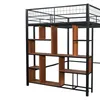 Hochbett, 140x200 cm, Metallbett mit Lattenrost, Regal, Produktbild-Vorschau 10