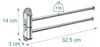Relaxdays Handtuchhalter Wand, 2 bewegliche Stangen, HBT:14 Produktbild-Vorschau 4