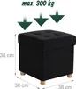 Pouf Relaxdays con vano portaoggetti, imbottito, A x L x P: Anteprima dell’immagine prodotto 4