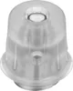 A close-up studio shot of a clear plastic valve component. Produktbild-Vorschau