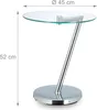 Relaxdays Kaffeetisch Glas u. Chrom, runder Beistelltisch Produktbild-Vorschau 4