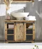 Waschbeckenunterschrank 90x64cm 'Railroad' Mango & Eisen Produktbild-Vorschau 1