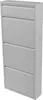 A white metal shoe cabinet with four flip-down doors. Náhľad obrázku produktu