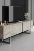 A modern living room setup featuring a TV stand with a television and decorative items. Anteprima dell’immagine prodotto