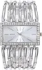 Edelstahl Quarzuhr, Analog Quarzwerk, Strass Zifferblatt, Produktbild-Vorschau 1