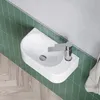 AQUALAVOS Waschbecken Handwaschbecken weiß eckig oval klein Produktbild-Vorschau 3