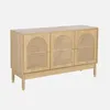 sweeek - Sideboard Holzdekor und Rattan-Geflecht 3 Türen Produktbild-Vorschau 1