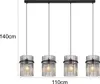 Globo Lighting Hängeleuchte Metall schwarz matt, 4x E27 Produktbild-Vorschau 4