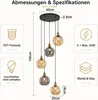 ZMH Hanglamp 5 lichts glas 160cm hoogte verstelbare Productafbeelding-voorbeeld 4