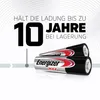 Two Energizer Max batteries are shown, with text indicating they hold charge for up to 10 years when stored. Anteprima dell’immagine prodotto